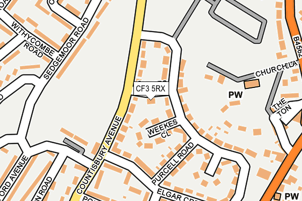 CF3 5RX map - OS OpenMap – Local (Ordnance Survey)