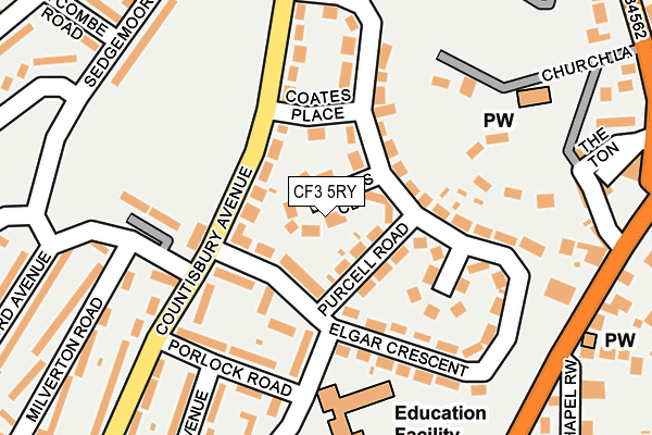 CF3 5RY map - OS OpenMap – Local (Ordnance Survey)