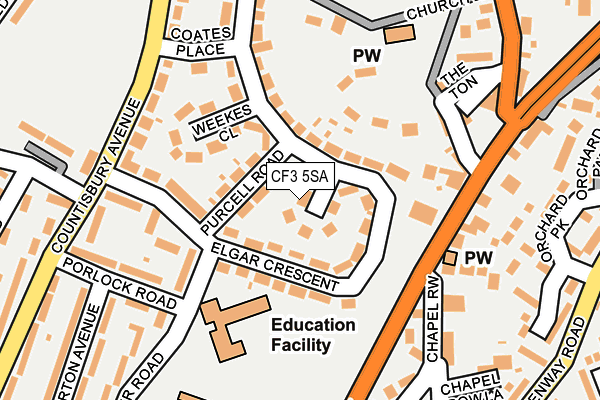 CF3 5SA map - OS OpenMap – Local (Ordnance Survey)