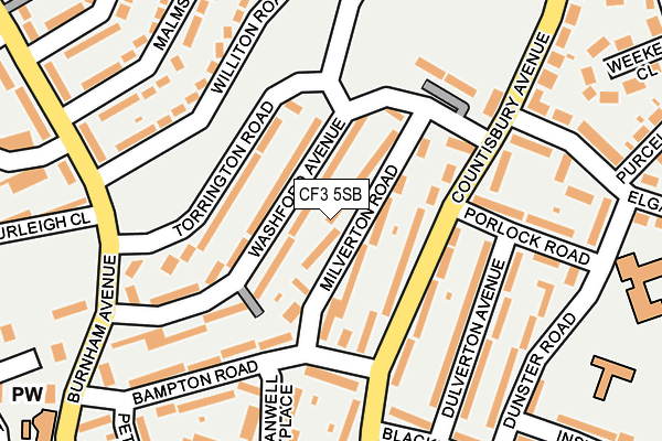 CF3 5SB map - OS OpenMap – Local (Ordnance Survey)