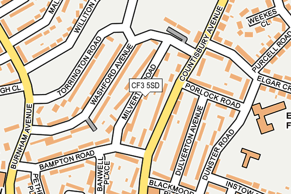 CF3 5SD map - OS OpenMap – Local (Ordnance Survey)