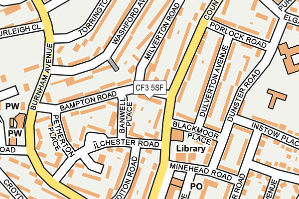 CF3 5SF map - OS OpenMap – Local (Ordnance Survey)