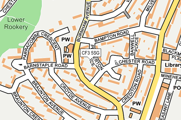 CF3 5SG map - OS OpenMap – Local (Ordnance Survey)