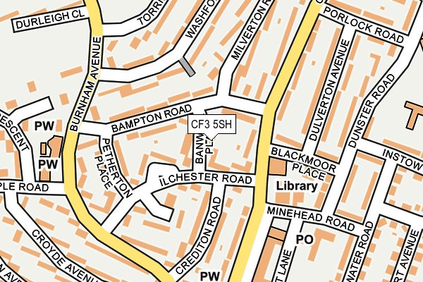 CF3 5SH map - OS OpenMap – Local (Ordnance Survey)