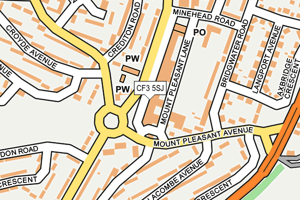 CF3 5SJ map - OS OpenMap – Local (Ordnance Survey)