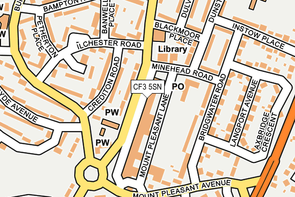 CF3 5SN map - OS OpenMap – Local (Ordnance Survey)