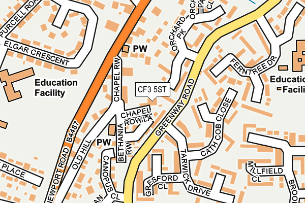 CF3 5ST map - OS OpenMap – Local (Ordnance Survey)