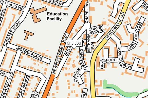 CF3 5SU map - OS OpenMap – Local (Ordnance Survey)