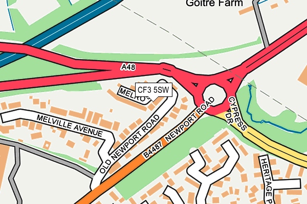 CF3 5SW map - OS OpenMap – Local (Ordnance Survey)