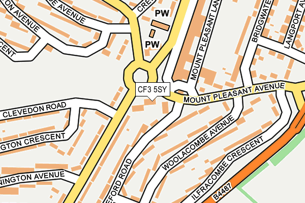 CF3 5SY map - OS OpenMap – Local (Ordnance Survey)