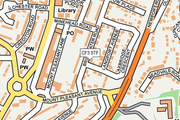 CF3 5TF map - OS OpenMap – Local (Ordnance Survey)