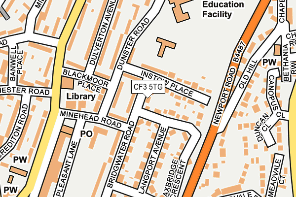 CF3 5TG map - OS OpenMap – Local (Ordnance Survey)