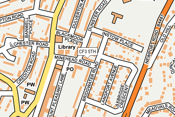 CF3 5TH map - OS OpenMap – Local (Ordnance Survey)