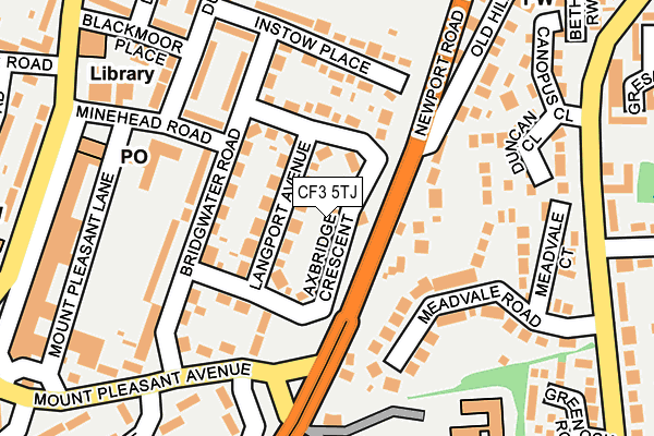CF3 5TJ map - OS OpenMap – Local (Ordnance Survey)