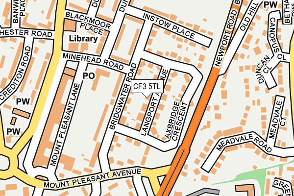 CF3 5TL map - OS OpenMap – Local (Ordnance Survey)