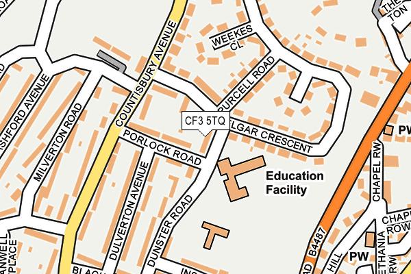 CF3 5TQ map - OS OpenMap – Local (Ordnance Survey)