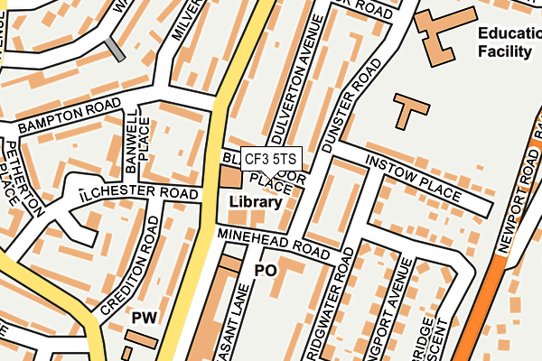 CF3 5TS map - OS OpenMap – Local (Ordnance Survey)