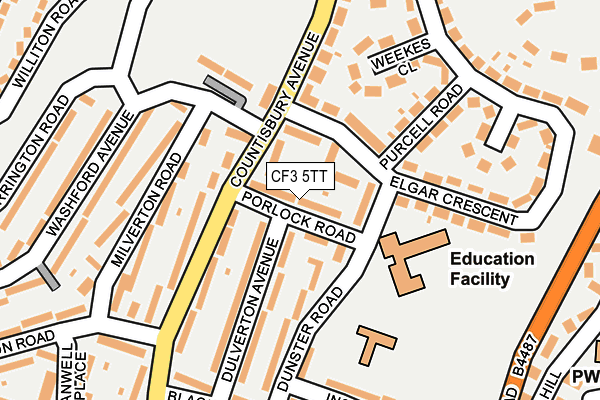 CF3 5TT map - OS OpenMap – Local (Ordnance Survey)