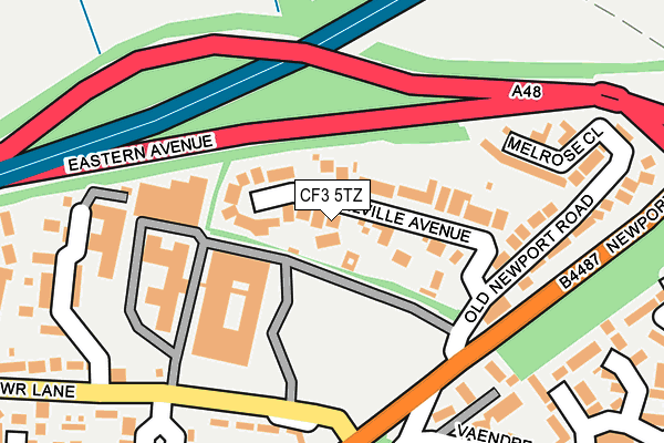 CF3 5TZ map - OS OpenMap – Local (Ordnance Survey)