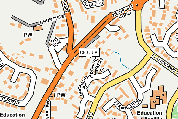 CF3 5UA map - OS OpenMap – Local (Ordnance Survey)