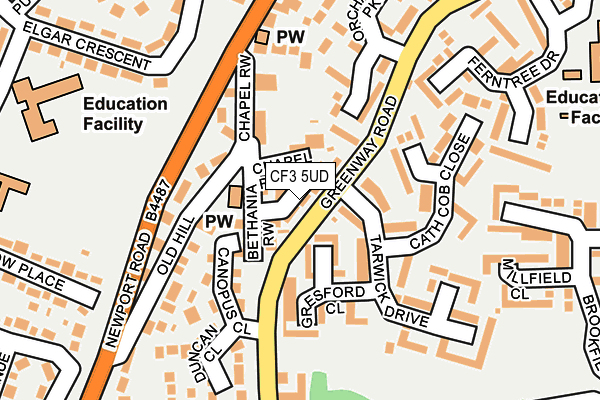 CF3 5UD map - OS OpenMap – Local (Ordnance Survey)