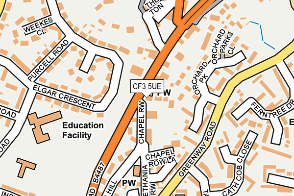 CF3 5UE map - OS OpenMap – Local (Ordnance Survey)