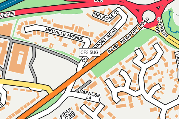 CF3 5UG map - OS OpenMap – Local (Ordnance Survey)
