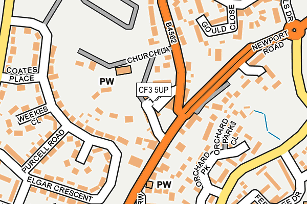 CF3 5UP map - OS OpenMap – Local (Ordnance Survey)