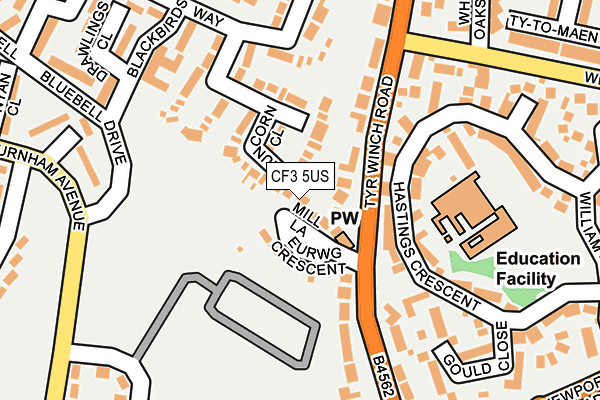 CF3 5US map - OS OpenMap – Local (Ordnance Survey)