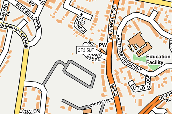 CF3 5UT map - OS OpenMap – Local (Ordnance Survey)