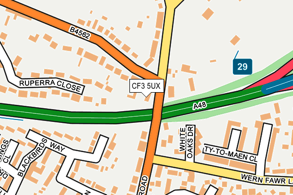 CF3 5UX map - OS OpenMap – Local (Ordnance Survey)