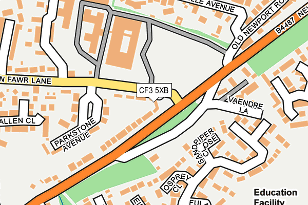 CF3 5XB map - OS OpenMap – Local (Ordnance Survey)