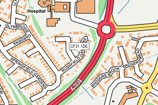 CF31 1DE map - OS OpenMap – Local (Ordnance Survey)