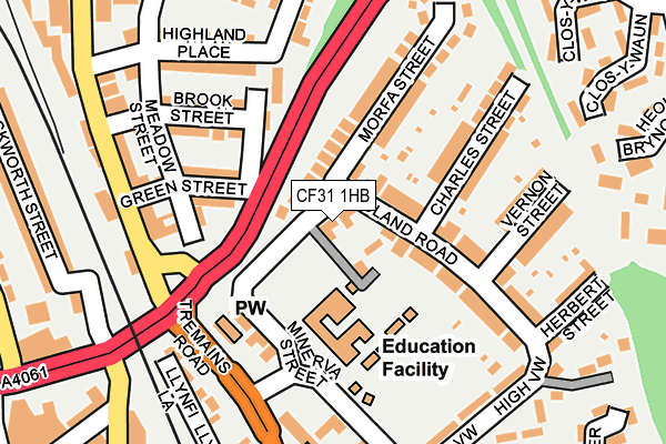 CF31 1HB map - OS OpenMap – Local (Ordnance Survey)