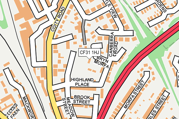 CF31 1HJ map - OS OpenMap – Local (Ordnance Survey)