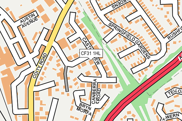 CF31 1HL map - OS OpenMap – Local (Ordnance Survey)