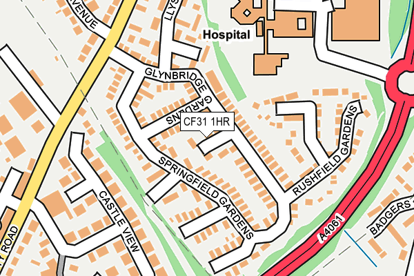 CF31 1HR map - OS OpenMap – Local (Ordnance Survey)