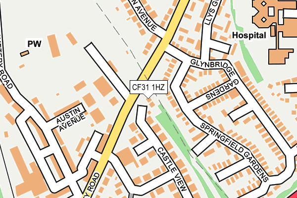 CF31 1HZ map - OS OpenMap – Local (Ordnance Survey)