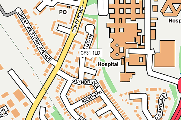 CF31 1LD map - OS OpenMap – Local (Ordnance Survey)