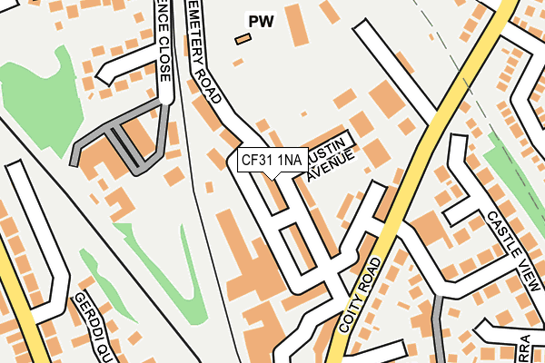 CF31 1NA map - OS OpenMap – Local (Ordnance Survey)