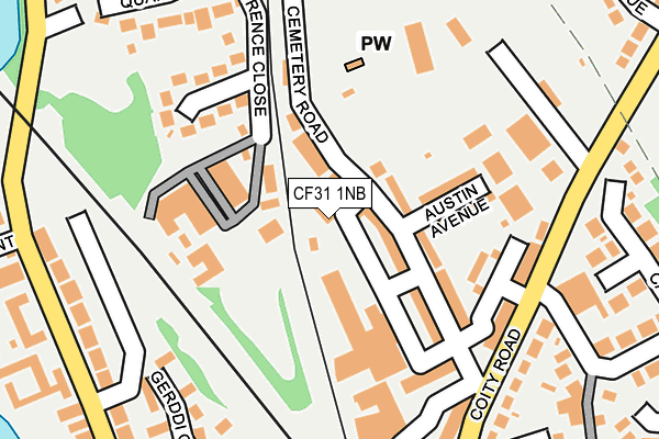 CF31 1NB map - OS OpenMap – Local (Ordnance Survey)