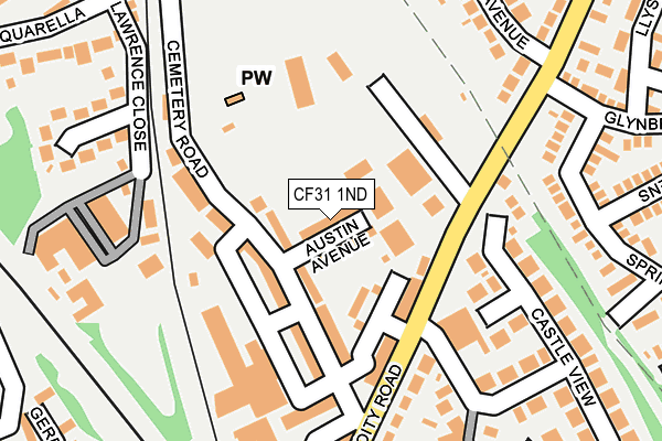 CF31 1ND map - OS OpenMap – Local (Ordnance Survey)