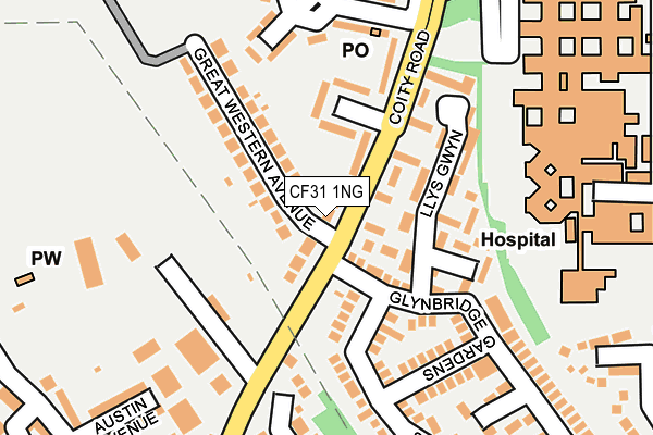 CF31 1NG map - OS OpenMap – Local (Ordnance Survey)