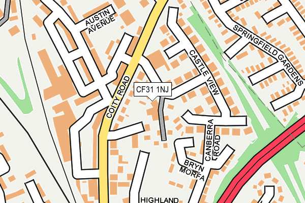 CF31 1NJ map - OS OpenMap – Local (Ordnance Survey)