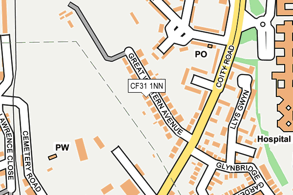 CF31 1NN map - OS OpenMap – Local (Ordnance Survey)