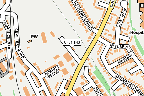 CF31 1NS map - OS OpenMap – Local (Ordnance Survey)