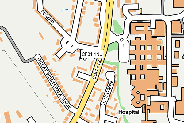 CF31 1NU map - OS OpenMap – Local (Ordnance Survey)