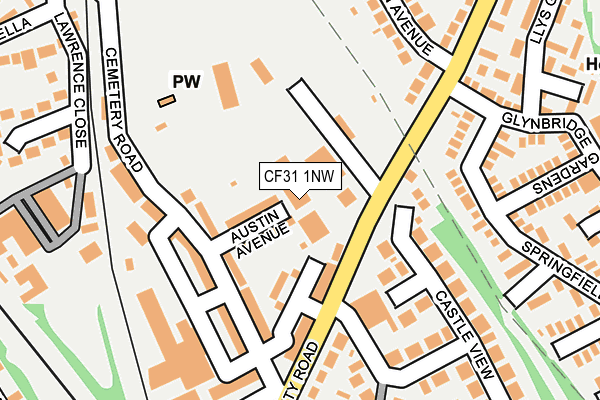 CF31 1NW map - OS OpenMap – Local (Ordnance Survey)