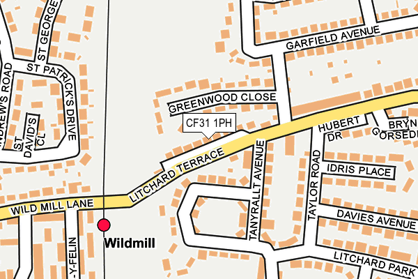 CF31 1PH map - OS OpenMap – Local (Ordnance Survey)