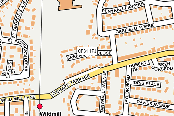 CF31 1PJ map - OS OpenMap – Local (Ordnance Survey)